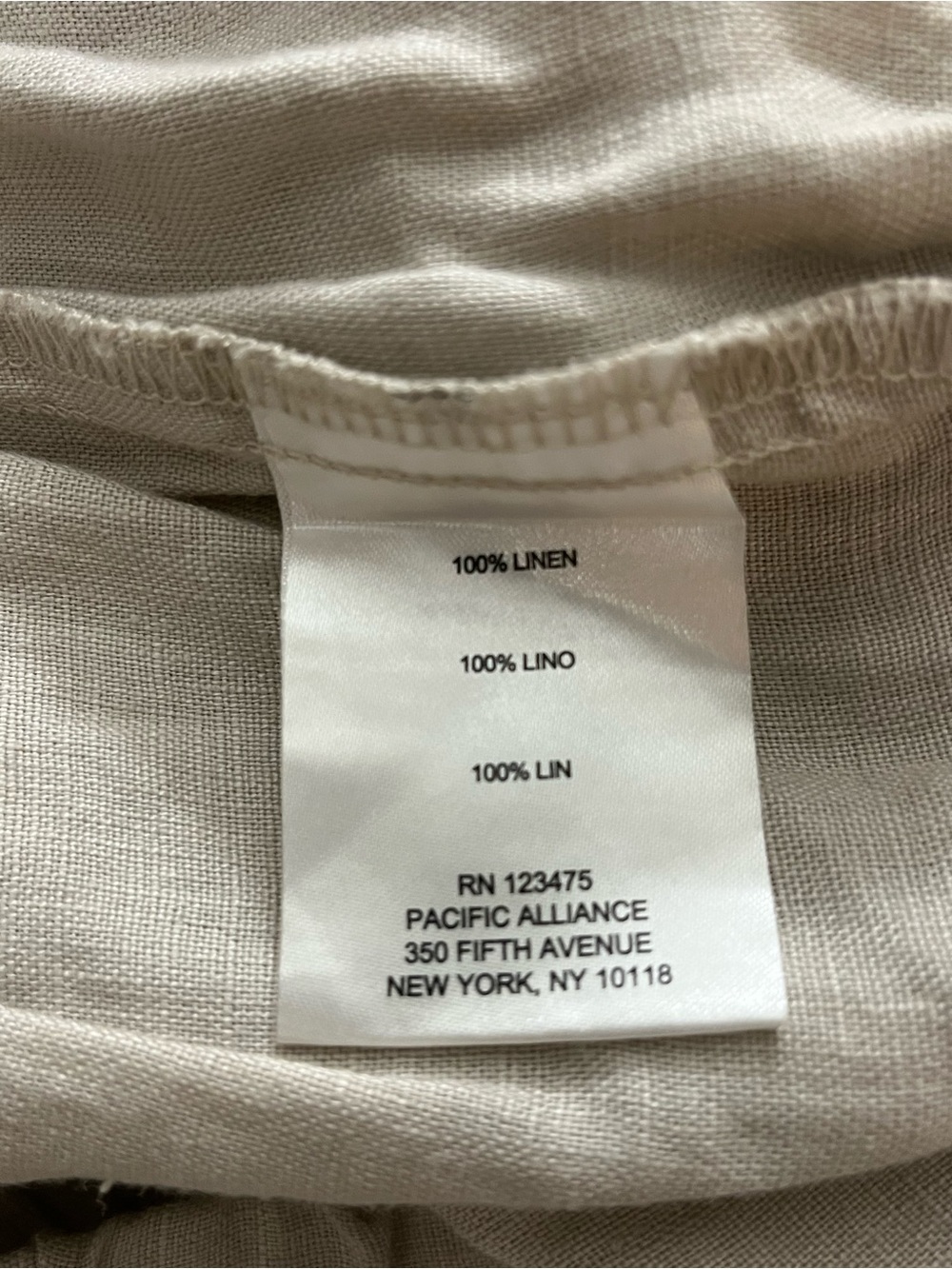 Ellen Tracy Light Beige Linen Pants - Picture 2 of 5